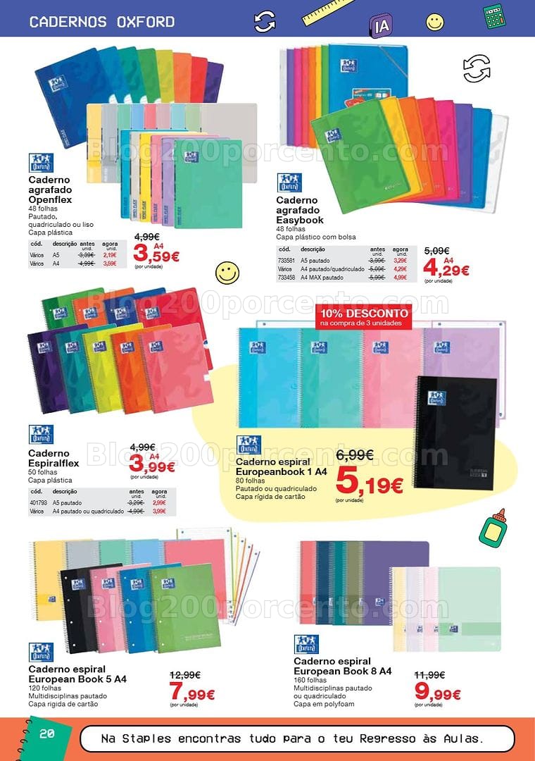 Antevisão Folheto STAPLES Regresso às Aulas Promoções de 17 agosto a 30 setembro